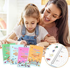 CUADERNOS MÁGICOS (SET DE 4 CUADERNOS + 1LAPICERO MÁGICO + 5 TINTAS)